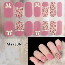 Nail Art Stickers Decals DIY Stylish Glitter Full Cover Nail Wraps Self-adhesive