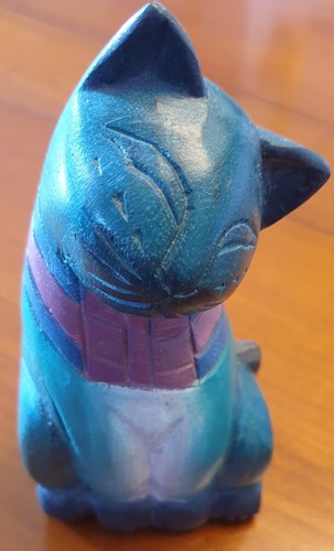 Wooden cat green - wooden,