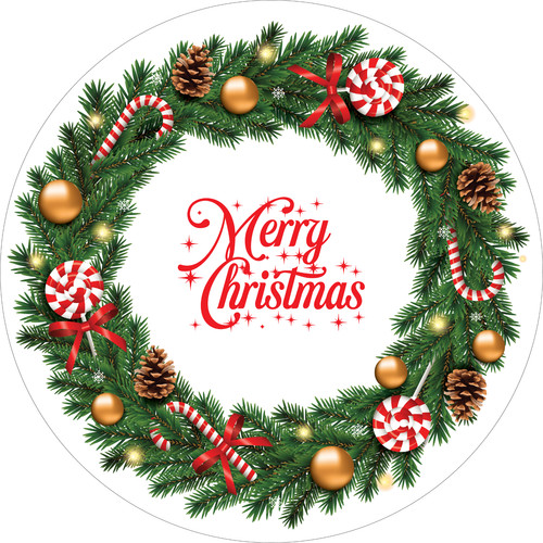 Christmas wreath cake topper - christmas,