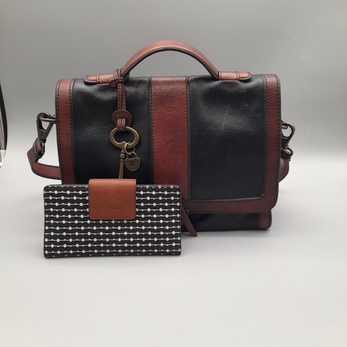 Fossil leather messenger - leather,