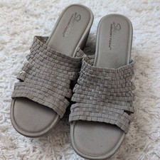 Skechers Open Toe Sliders Wedge UK6 Memory Foam Womens Summer