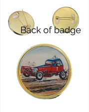 Stock Car Racing 27mm Metal Lapel Pin Badge Domed Insert