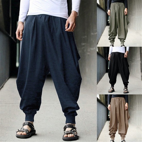 Men harem pants elastic waist - men,