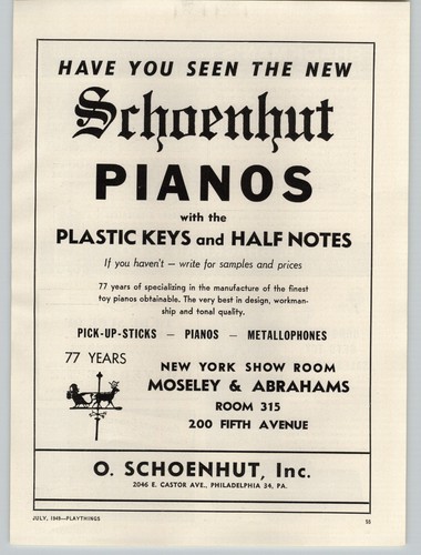 1949 paper schoenhut - 1949, toy