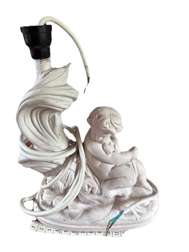 Cherub plaster lamp - plaster, base