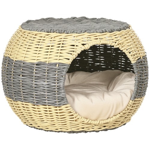 Pawhut wicker cat house - cat,