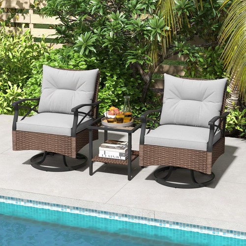 Piece wicker patio - 3, swivel