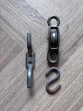 Heavy Duty Galvanised Washing Line Pulley Cleat Hook & Eye