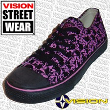 VISION STREET WEAR Punk Skull Skateboard Shoes Pink Black 5 UK / 6 USA, 38.5 E 