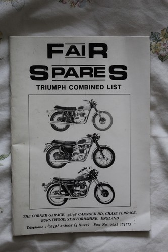 Fair spares triumph motor - triumph,