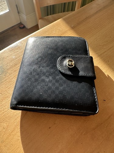 Gucci navy leather wallet - leather,