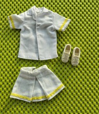 Sindy Pedigree 1980s Sports Time Tennis Outfit: Skirt Top Shoes Ref 44135