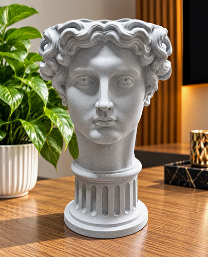 Greek david head vase planter - head,