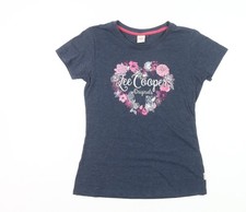 Lee Cooper Womens Blue Floral Graphic T-Shirt Size 10