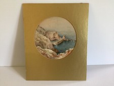 Ethel Sophia Cheeswright 1874-1977 Creux Harbour Sark Signed 16cm Watercolour