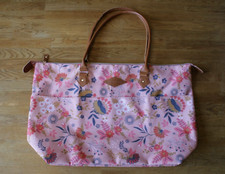Beach Bag Overnight Bag Large 21”x13"  La Maison Du Voyage Pretty Floral Design