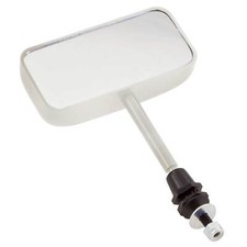 Racetech F1 Universal Fit Rear Vew Mirror - Convex Glass, White Vasing, Adj Stem