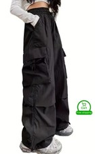 Girls Casual Cargo Pants With Drawstring Size Small Unbranded