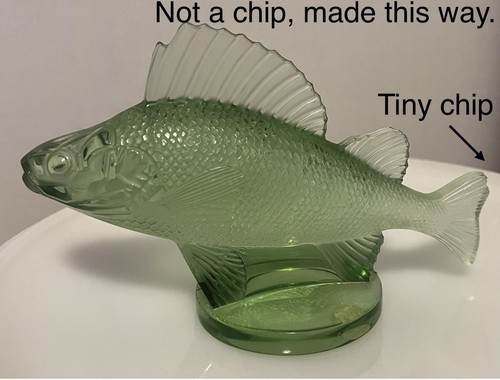 Lalique green crystal perch - crystal,