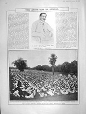 Old Antique Print 1906 Aga Khan Bengal India Moslem Dacca Salisbury Lord 20th