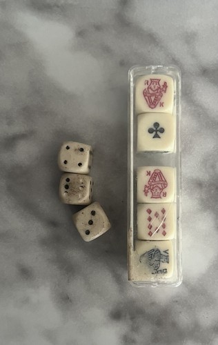 Vintage set poker dice - set, 5