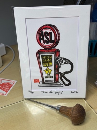 Original linocut print - original,