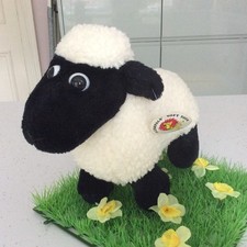 Plushpals Woolly Black/White SHEEP Plush Soft Farm Animal Toy 11” long Vintage