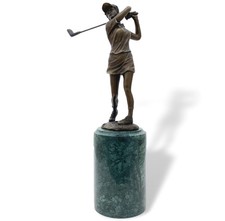 Bronze sculpture golf golfer