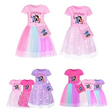 Girls Lilo Stitch Mesh Dress