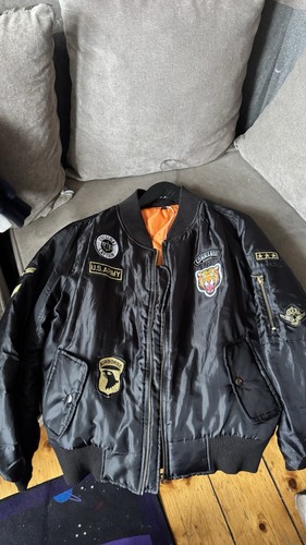 Ma1 style bomber jacket black - ma1,