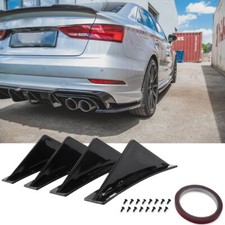 Car Rear Bumper Lip Diffuser Shark Splitter For Audi A3 A4 A5 A6 A7 Q3 Q5 Q7