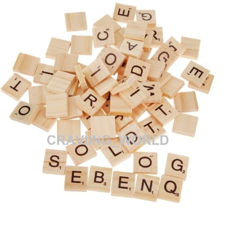 100 wooden scrabble - wooden,