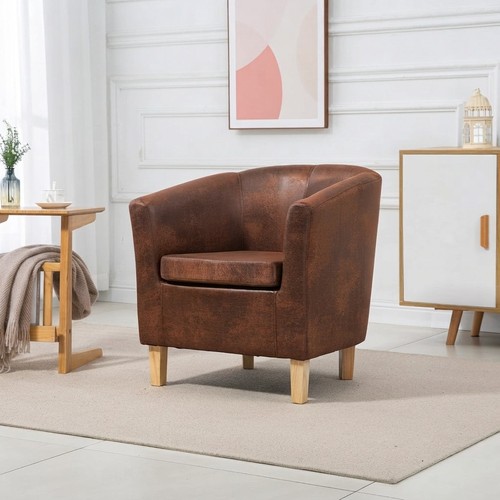 Vintage brown faux - leather, tub