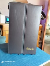 Harrods Champagne Wine Holder Case Faux Brown Leather, Zipped