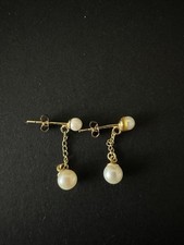 9ct gold pearl drop earrings