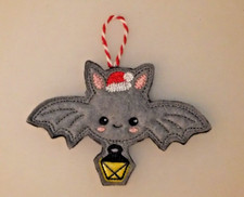 Felt Bat in Santa hat