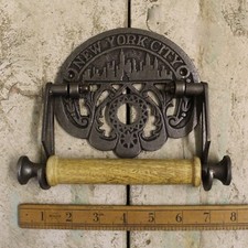 Cast Iron Toilet Roll Holder Antique Design/Vintage/Rustic/Retro New York City