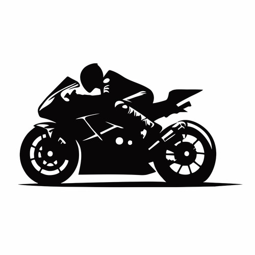 Biker racer decal sticker - racer,