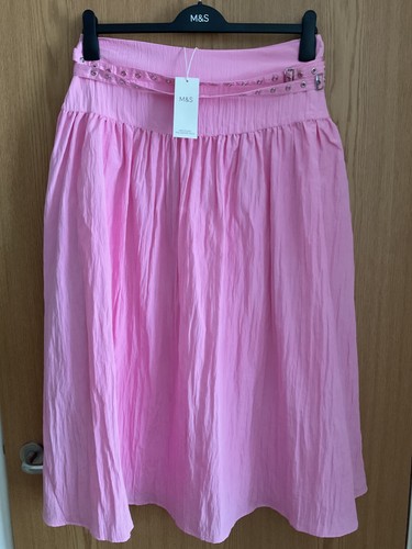 Skirt mid pink - pink, belted