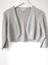 MONSOON * SIZE M / 12  SILVER PARTY LADIES SHRUG BOLERO CARDIGAN RRP £39