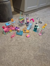 Barbie babies, slides, push chair, dentist set, cots, 6 babies,chelseadoll&train
