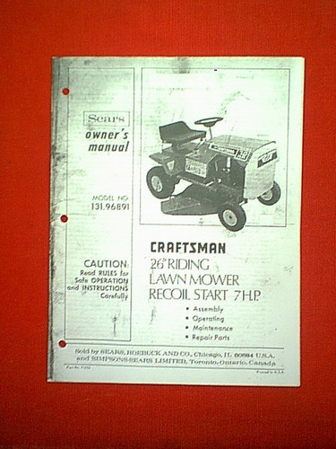 Craftsman hp riding - 26", 7