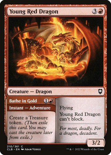Young red dragon bathe - young,