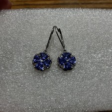 9ct White Gold Tanzanite  Drop