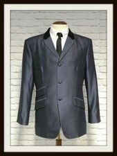 mod suit,skinhead suit Charcoal tonic suit 3 button suit slim fit mod suit