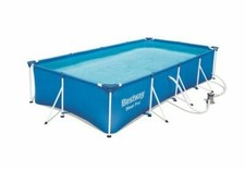 Bestway Swimming Pool Steel Pro Rectangular Outdoor Garden Set 13ft x 6ft 11 Blu