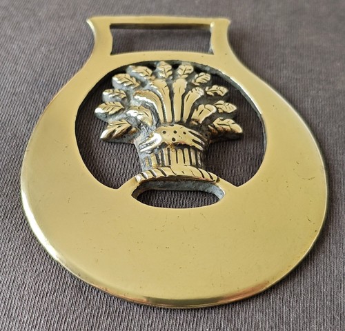 Antique cast horse brass - cast,