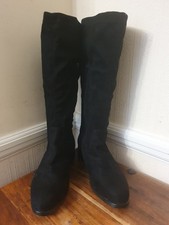 Yours Black Faux Suede Knee