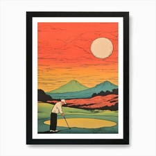 'Golf At Sunset' Art Print