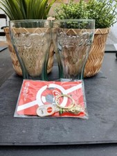 Coca Cola Glasses Green x 2
